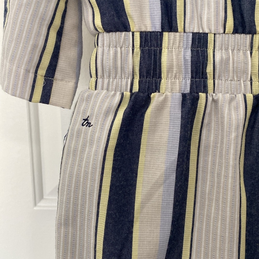 Travis Mathew Lucky Loo Twill Tie Waist Romper Striped - M - Picture 10 of 14